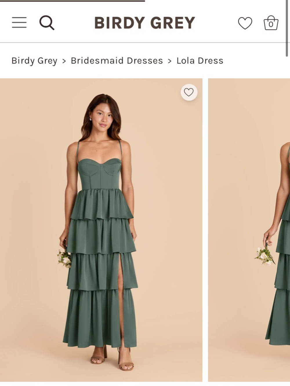 Birdy Grey Eucalyptus Tiered Matte Satin Midi Dress